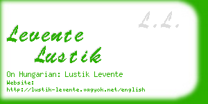 levente lustik business card